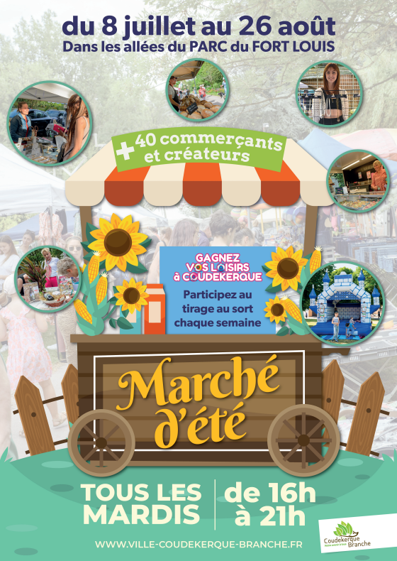Marché d’été à au parc du Fort Louis à Coudekerque-Branche